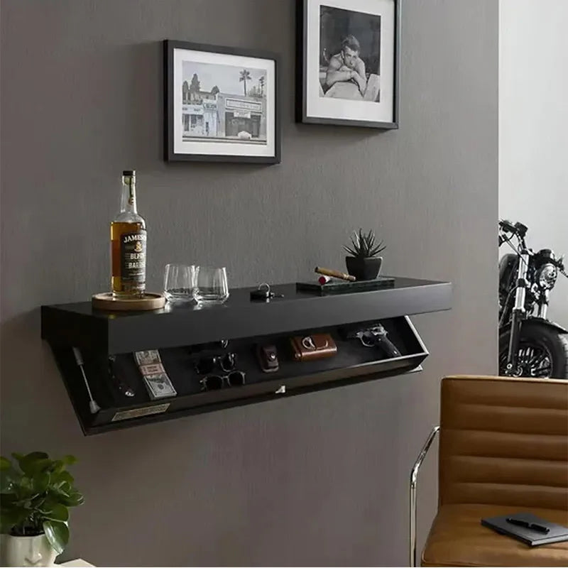 SecuShelf™ – Étagère Flottante avec Compartiment Secret en Bois Massif