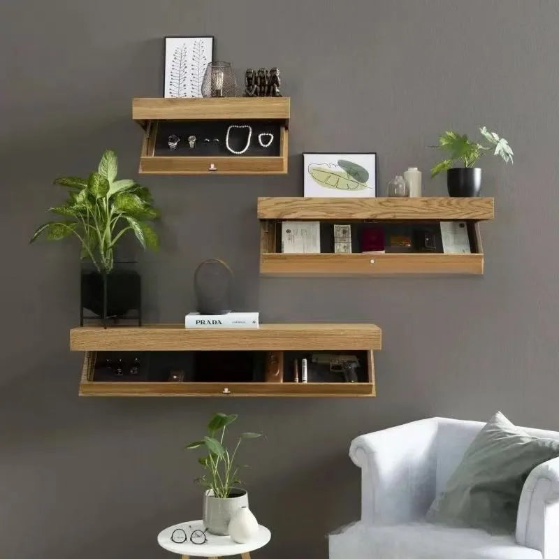 SecuShelf™ – Étagère Flottante avec Compartiment Secret en Bois Massif